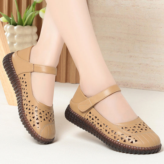 Damen Mary Jane Clogs mit atmungsaktivem Design und elastischem Riemen R&B