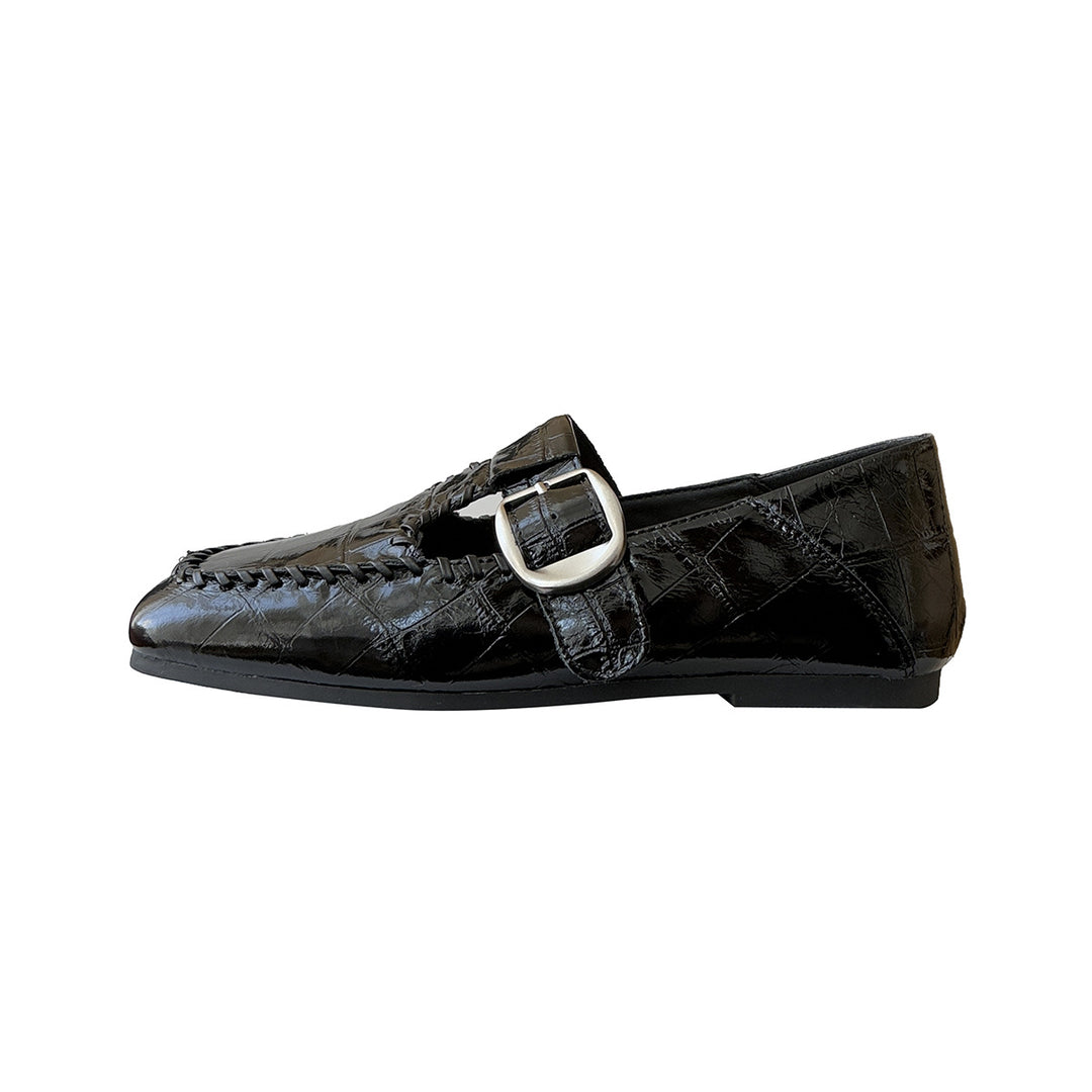Damen Elegante Ballerinas mit dekorativem Schnallenverschluß R&B