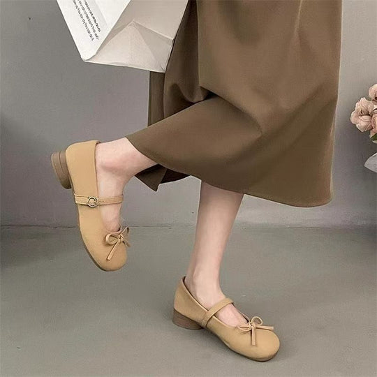 Damen Ballerinas mit Rüschendetail und bequemer Schnalle R&B