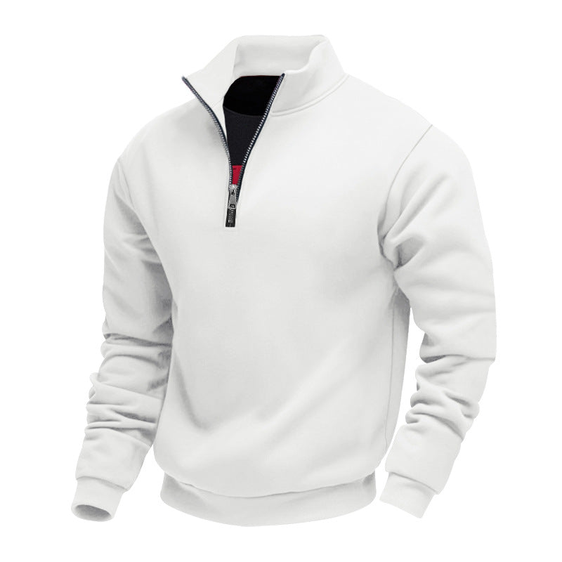 Herren sportlicher Sweatshirt mit modernem Stehkragen und Reißverschluss R&B