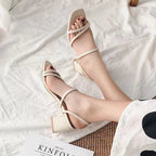 Damen Blockabsatz Sandalen mit modischem Riemendesign R&B