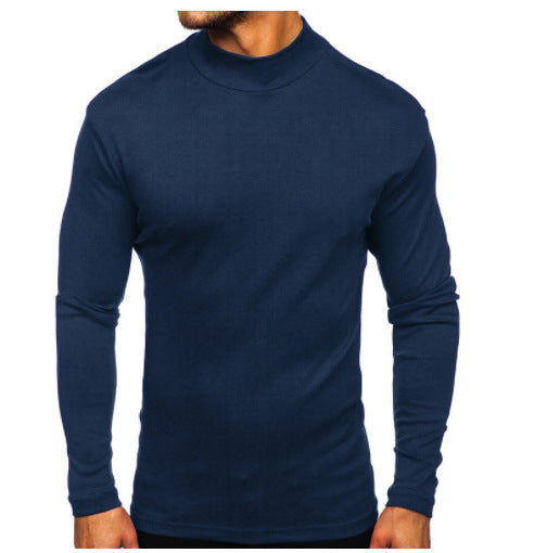 Herren hochwertiger Rollkragenpullover aus langlR&Bigem Material R&B