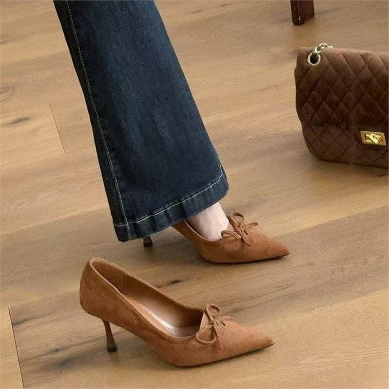 Damen elegante Pumps mit modischer Schleifenverzierung R&B