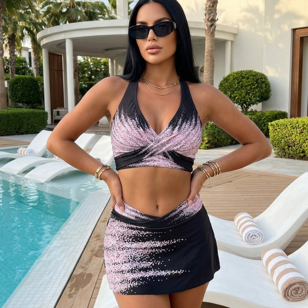 Damen Bikini-Set mit elegantem Wickelrock und aufregendem Oberteil R&B