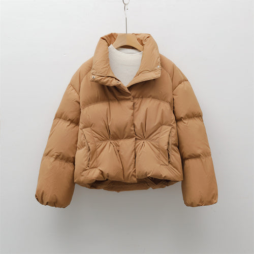 Damen modische gesteppte Kurzjacke mit hohem Kragen und praktischen Taschen R&B