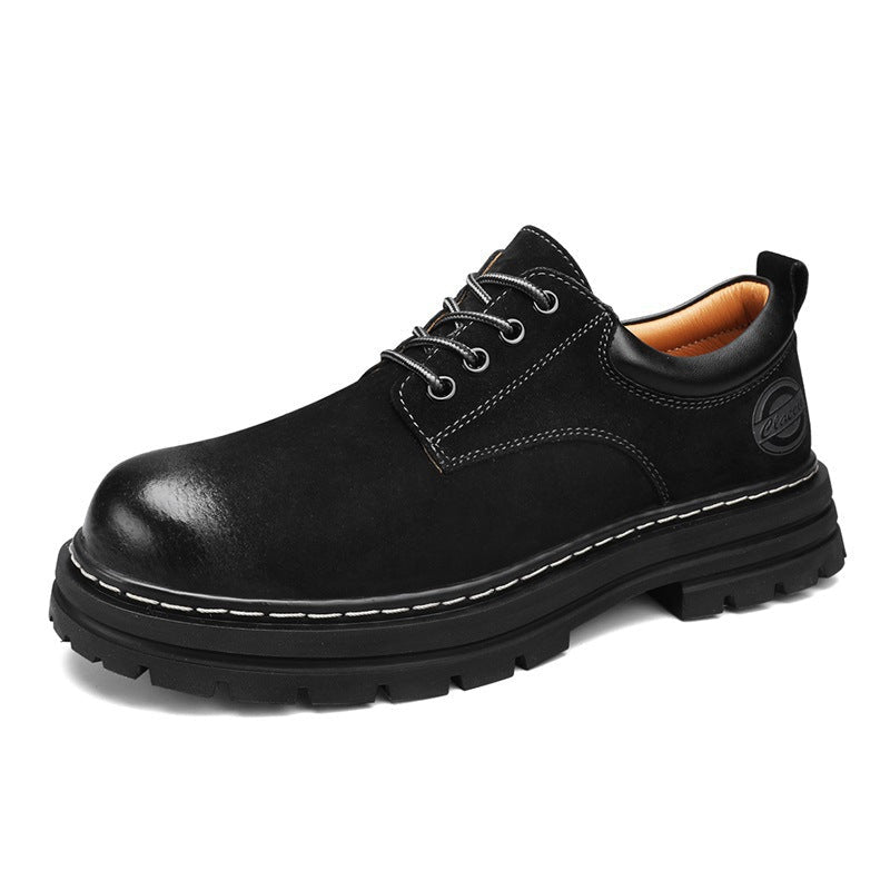 Herren robuste Schnürschuhe mit rutschfester Profilsohle und atmungsaktivem Obermaterial