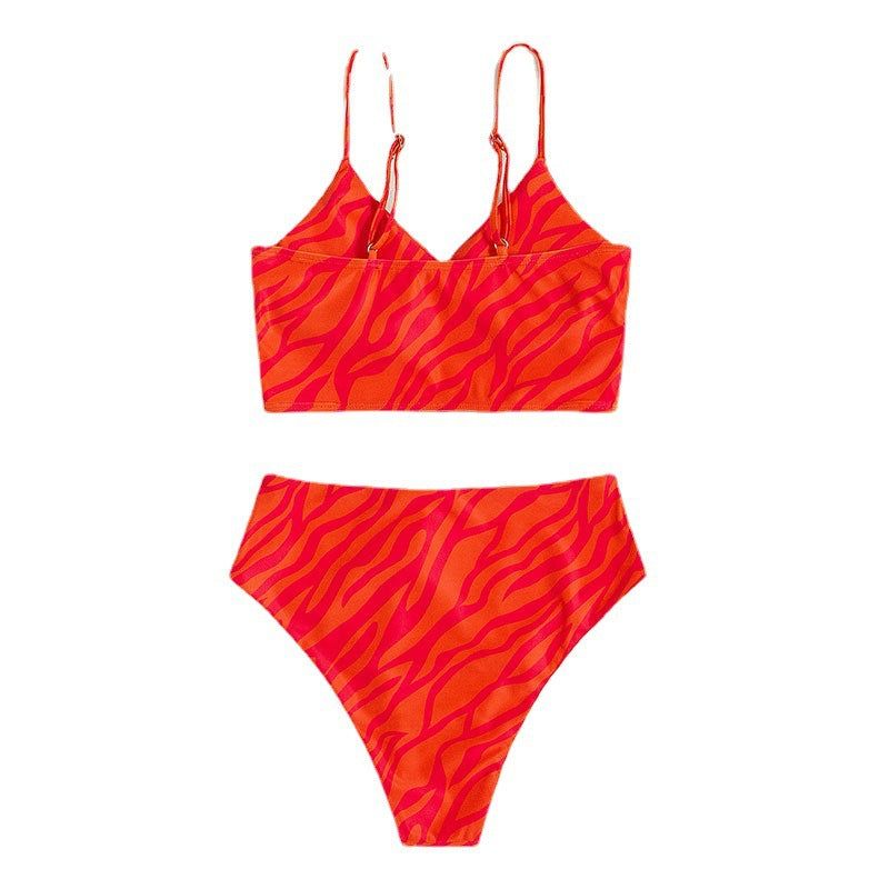 Damen Bikini-Set mit schmeichelndem Wickel-Design und sportlichem Animal-Print R&B
