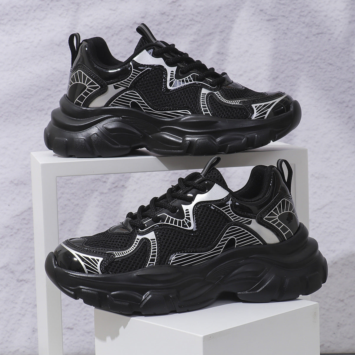 Damen Sportliche Sneakers mit atmungsaktivem Obermaterial und stoßdämpfender Sohle