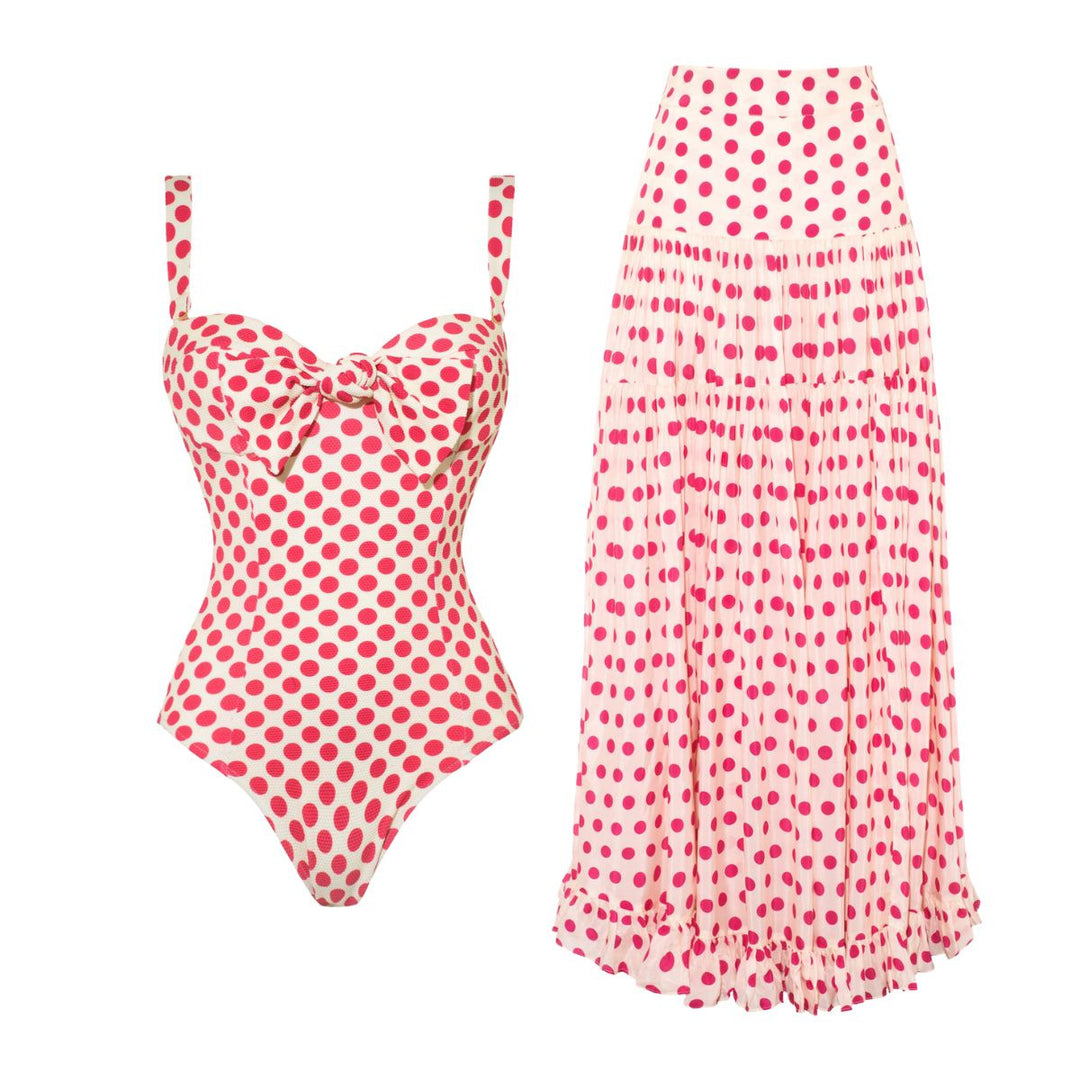 Damen Bikiniset mit Bandeau-Oberteil und Rüschenshorts R&B