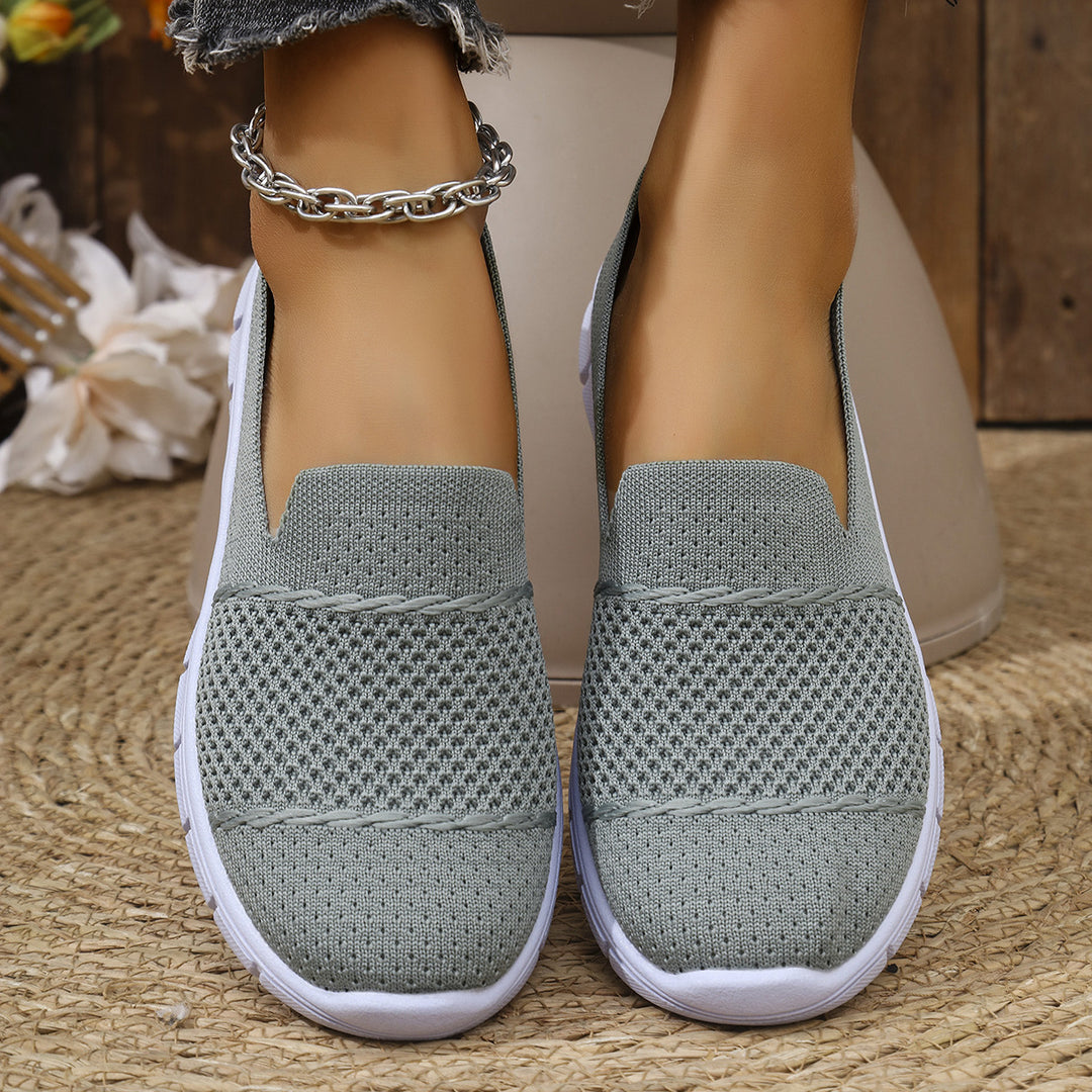 Damen Slip-On Sneakers mit atmungsaktivem Netzmaterial R&B