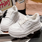 Damen modische Chunky Sneakers mit hohem Plateau und atmungsaktiver Obermaterialstruktur R&B