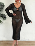 Damen Häkel-Strandkleid mit elegantem Schlitz R&B