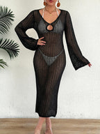 Damen Häkel-Strandkleid mit elegantem Schlitz R&B