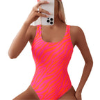 Damen Schwimmanzug mit modernem Tiermuster und sportlichem Schnitt R&B