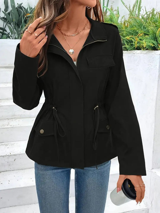 Damen Übergangsjacke mit verstellbarem Taillenzug und praktischen Taschen R&B