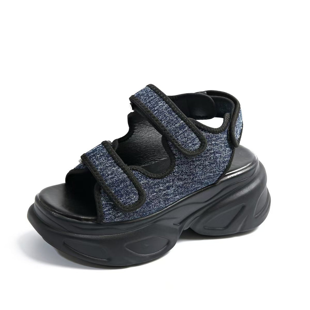 Damen Glamouröse Plateau-Sandalen mit verstellbaren Riemen und funkelnden Applikationen R&B