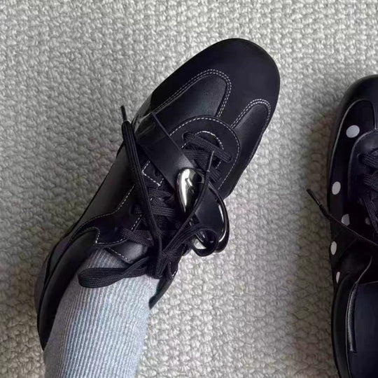 Damen sportive Sneakers mit einzigartigem Punktedesign und stabiler Sohle R&B