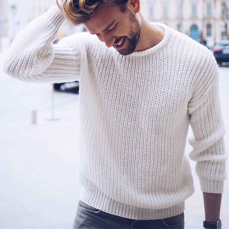 Herren lässiger Strickpullover mit modernen Strukturen R&B