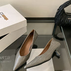 Damen elegante spitze Pumps mit geflochtenem Design und praktischem Komfort R&B