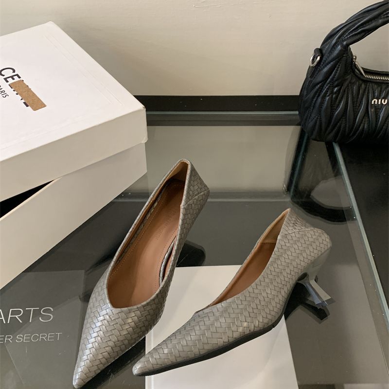 Damen elegante spitze Pumps mit geflochtenem Design und praktischem Komfort R&B
