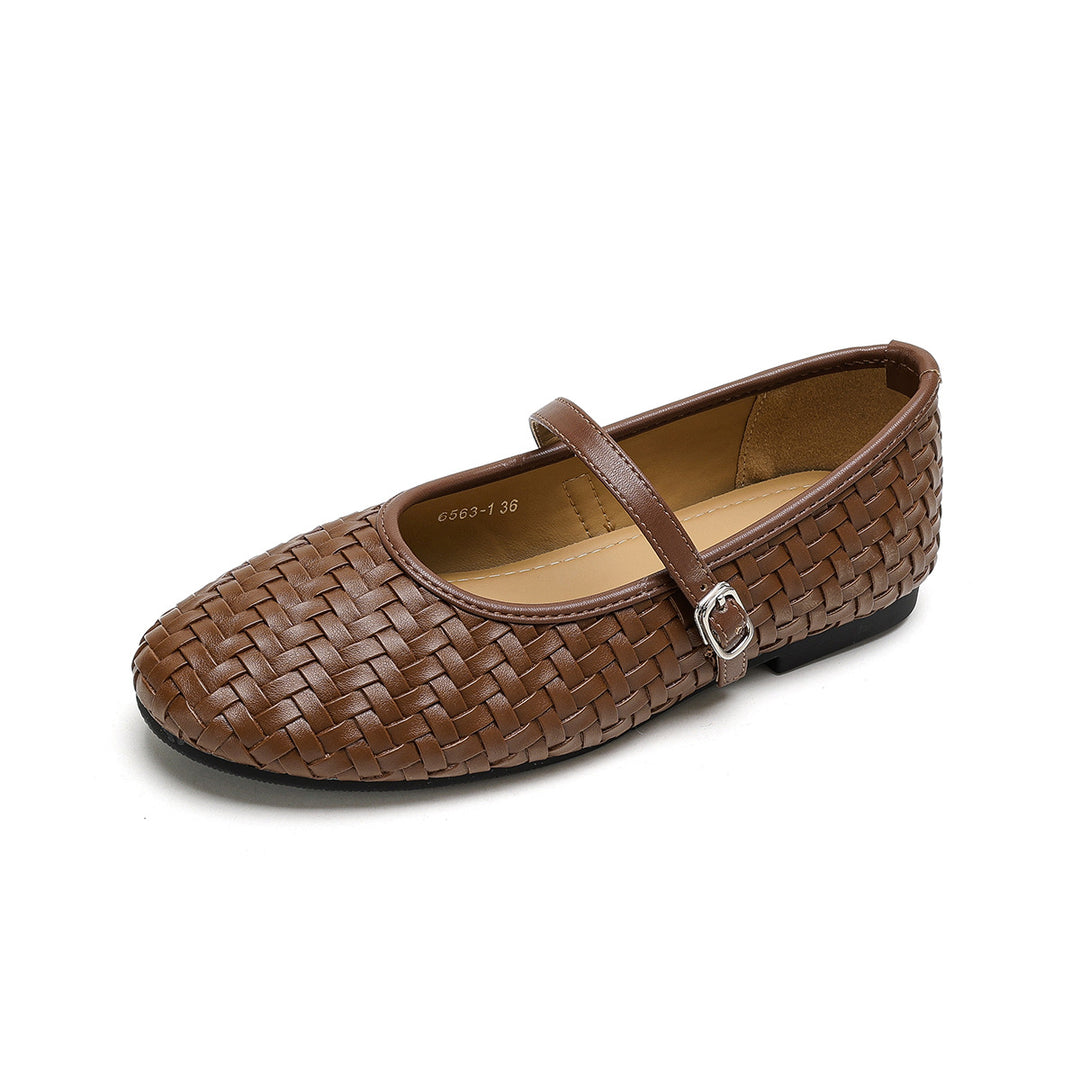 Damen Ballerinas mit modischem Riemen und eleganter Flechtoptik R&B