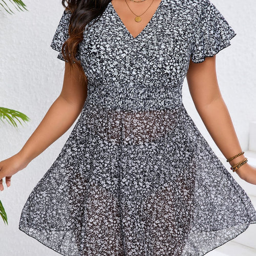 Damen Luftiges Strandkleid mit floralem Design R&B