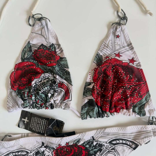 Damen Bikini-Set mit floralen Akzenten und Dekoration R&B