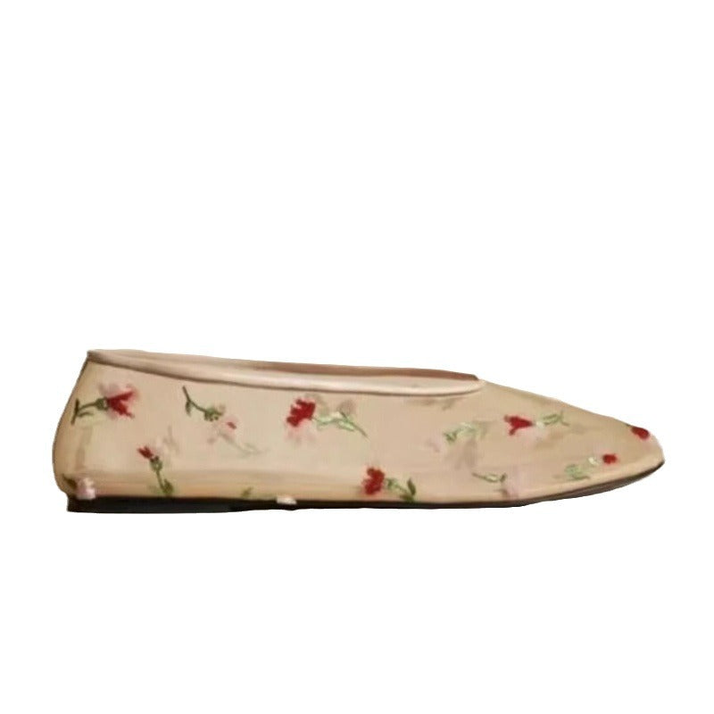 Damen Ballerinas mit floralem Stickmuster und bequemem Innenfutter R&B