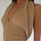 Damen Einseitiges Strickoberteil mit Rüschendetails R&B