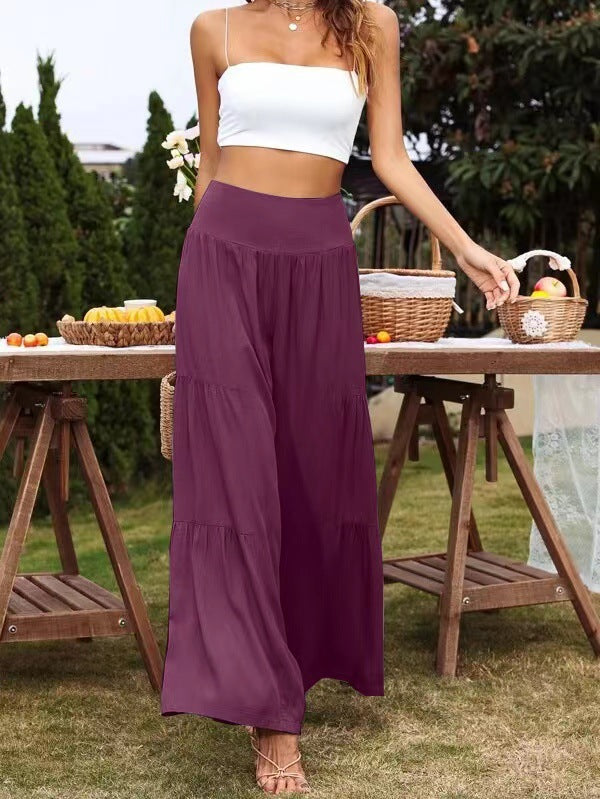Damen Weit geschnittene Sommerhose mit elastischem Bund und fließendem Schnitt R&B
