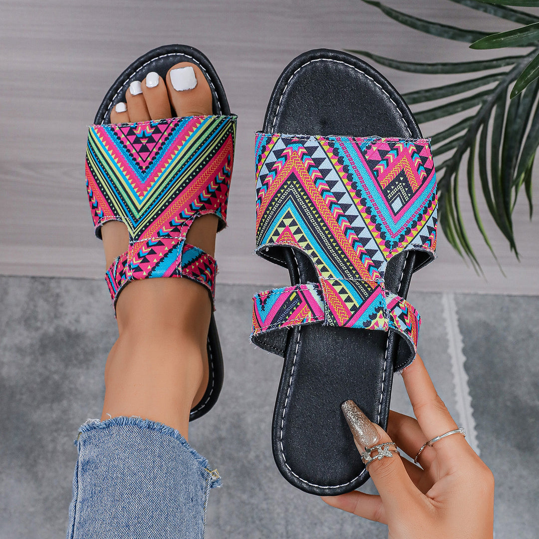 Damen Bunte Riemchen-Sandalen mit modischem Design und anatomischem Fußbett R&B