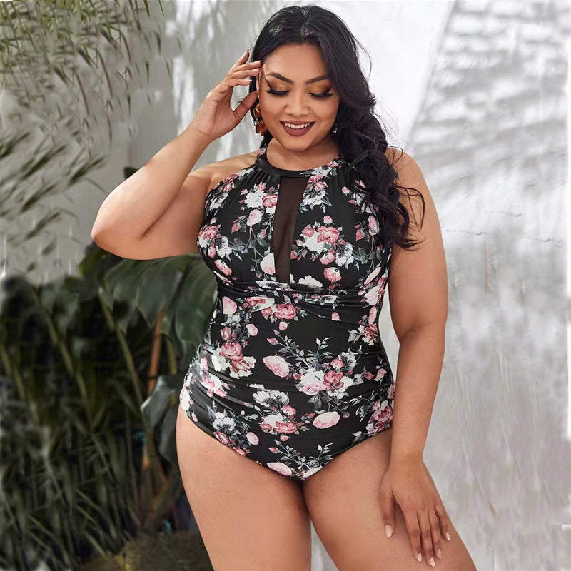 Damen Hochwertiger Badeanzug mit floralen Akzenten R&B