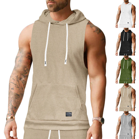 Unisex ärmelloses Kapuzenshirt mit Struktur R&B