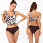 Damen Bikini-Set mit modischem Volant-Oberteil und hoher Taille R&B