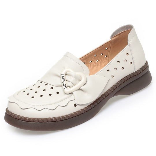 Damen Mokassins mit modischem Herzdetail und atmungsaktiver Perforation R&B