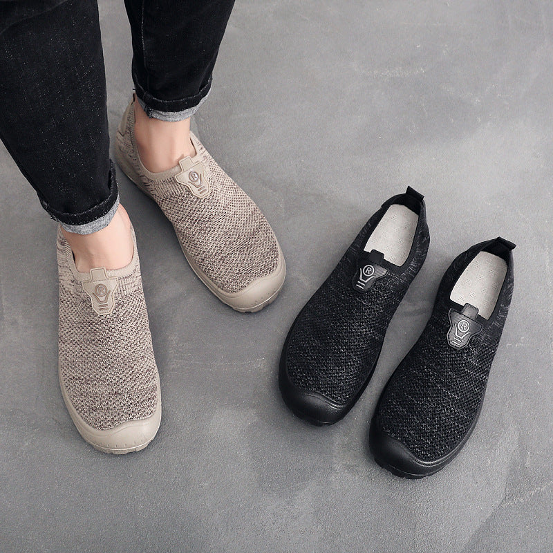 Damen atmungsaktive Slip-On Sneakers mit elastischem Einsatz
