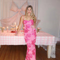 Damen Elegantes Longdress mit floralem Spitze-Design R&B