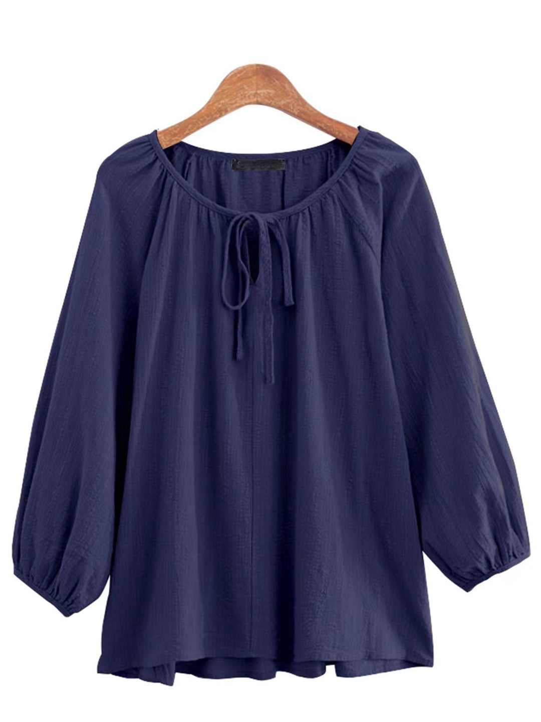 Damen Bluse mit elegantem Rundhalsausschnitt und knieumspielenden Puffärmeln R&B