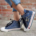 Damen Hohe Sneakers im modernen Used-Look mit modischen Reißverschlussdetails R&B