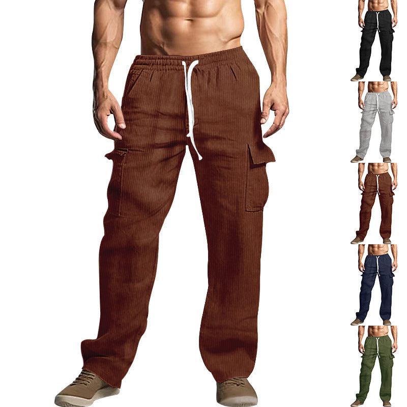 Herren Cargohose aus komfortablem Waffelmaterial mit verstellbarem Bund R&B