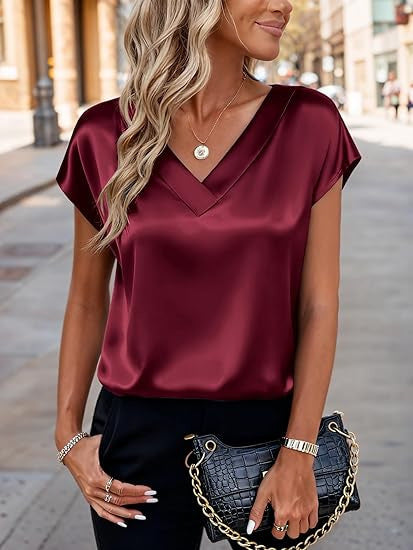 Damen Satinbluse R&B