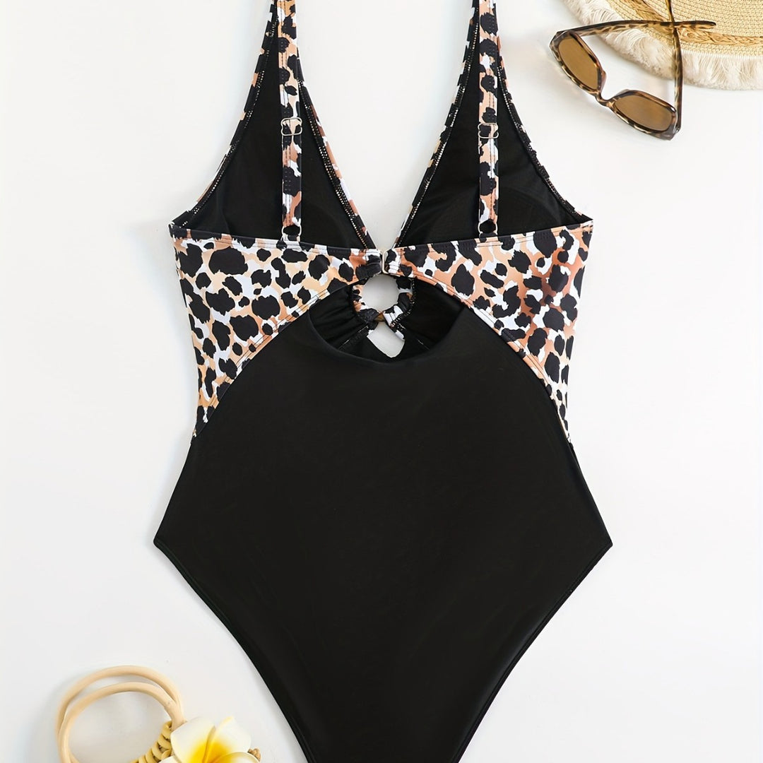 Damen Einteiliger Badeanzug mit Tiermuster R&B