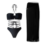 Damen Bikini-Set mit raffinierten Linien und eleganten Perlendetails R&B