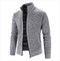 Herren lässige Strickjacke mit hohem Kragen und praktischem Reißverschluss
