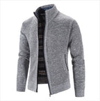 Herren lässige Strickjacke mit hohem Kragen und praktischem Reißverschluss