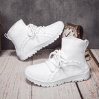Damen Hochschuh Sneaker mit atmungsaktivem Obermaterial und innovativem Schnürsystem