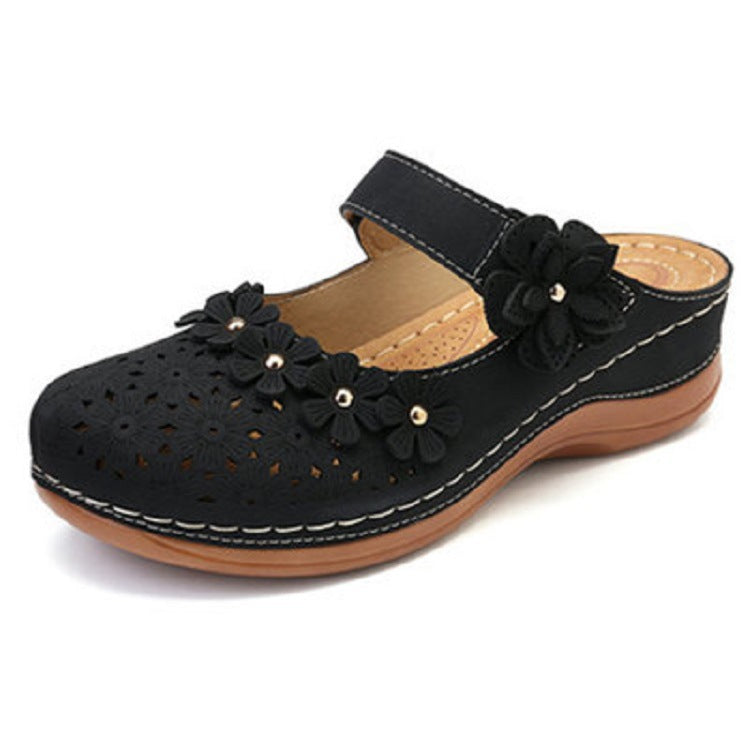Damen-Clogs mit floralem Design und verstellbarem Riemen R&B