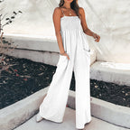 Damen Weit geschnittener Jumpsuit mit elastischem Oberteil und praktischen Taschen R&B