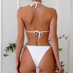 Damen Bikini mit verspieltem Rüschendesign und verstellbaren Trägern