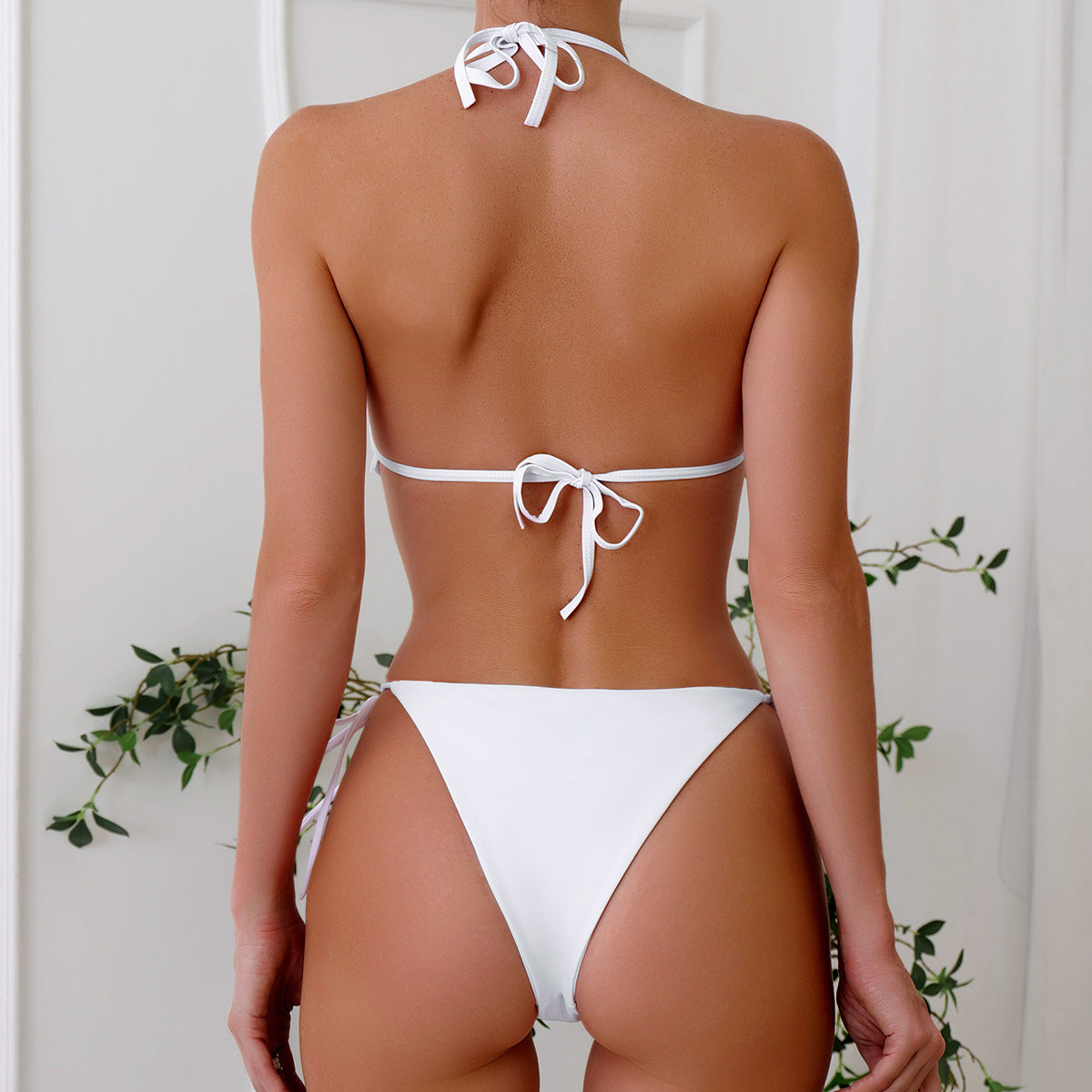 Damen Bikini mit verspieltem Rüschendesign und verstellbaren Trägern